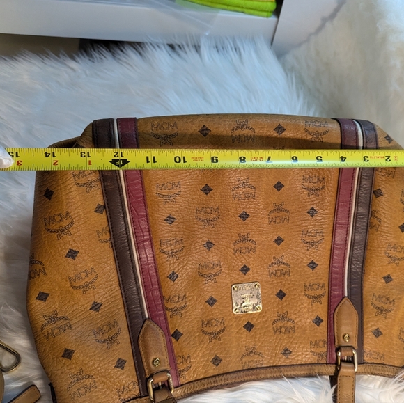 MCM Cognac Visetos Two Way Handbag Shoulder Bag Purse - Picture 4 of 10